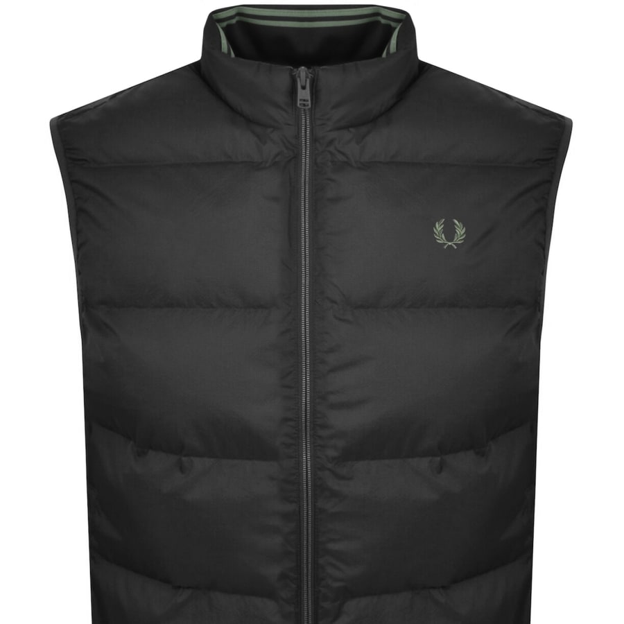 トップス rare FUGA Black Coated Draped Gilet Fred Perry Insulated Gilet Black | Mainline Menswear us